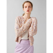 geometric short cardigan, view 8 - MRSLM
