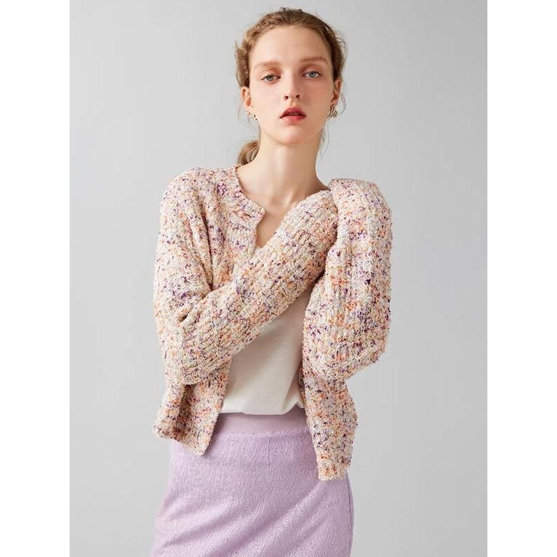 geometric short cardigan, view 8 - MRSLM