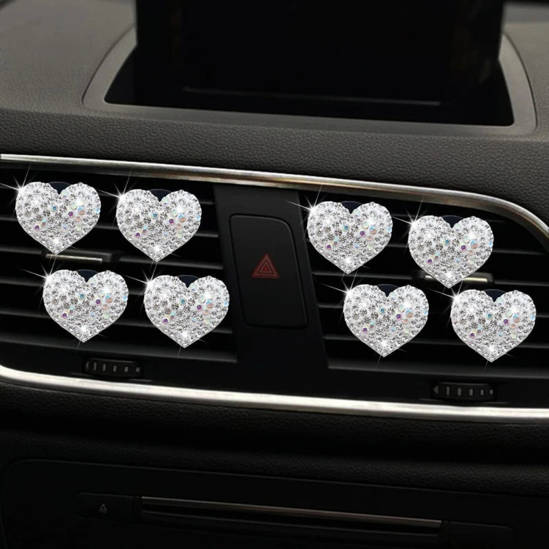 heart rhinestone car perfume clip, view 8 - MRSLM