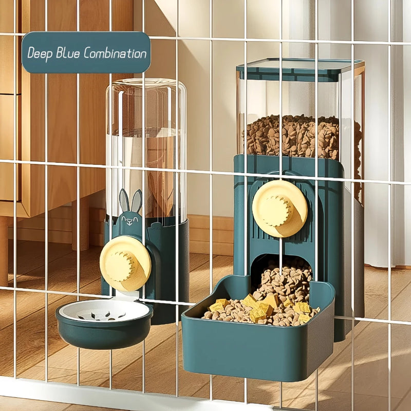 cage hanging feeder and water dispenser, view 2 - MRSLM