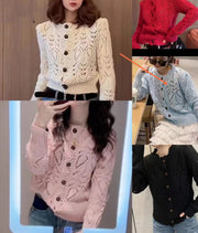 women's short crochet cut-out cardigan, view 10 - MRSLM