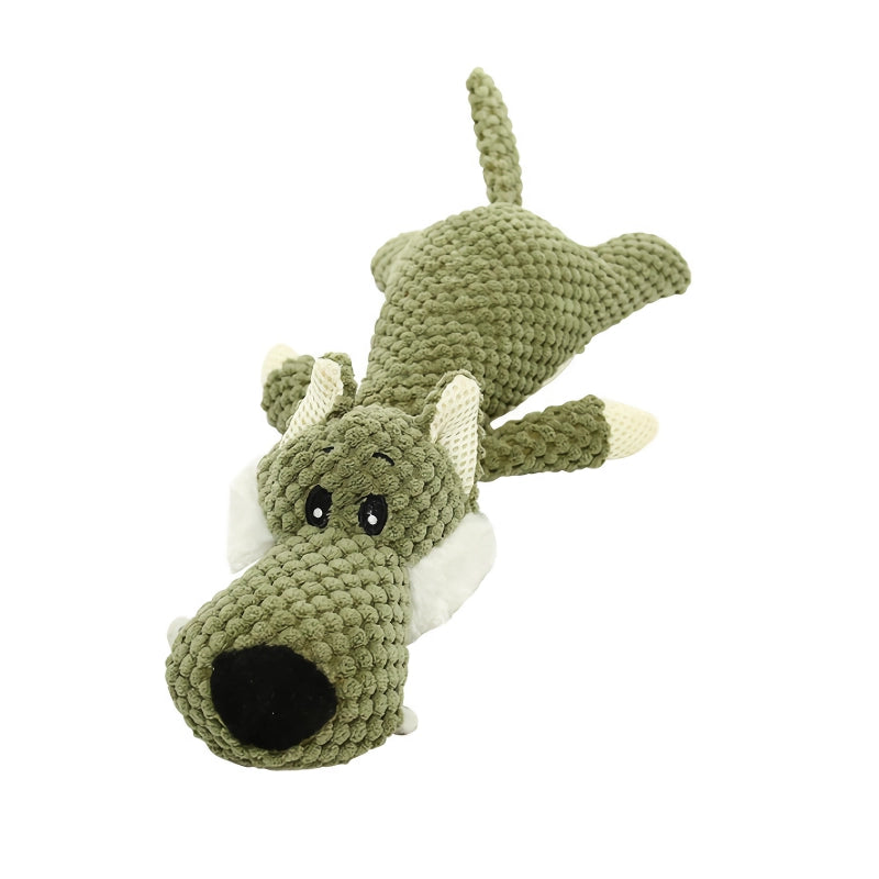 plush squeaky puppy dog chew toy, view 2 - MRSLM