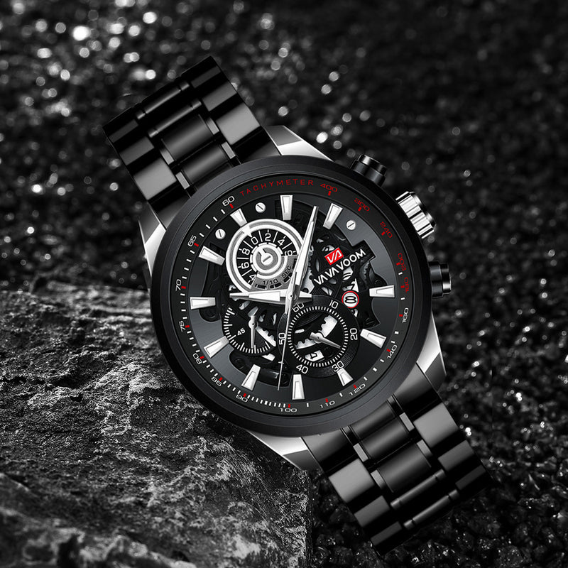 men's black gold quartz watch - MRSLM