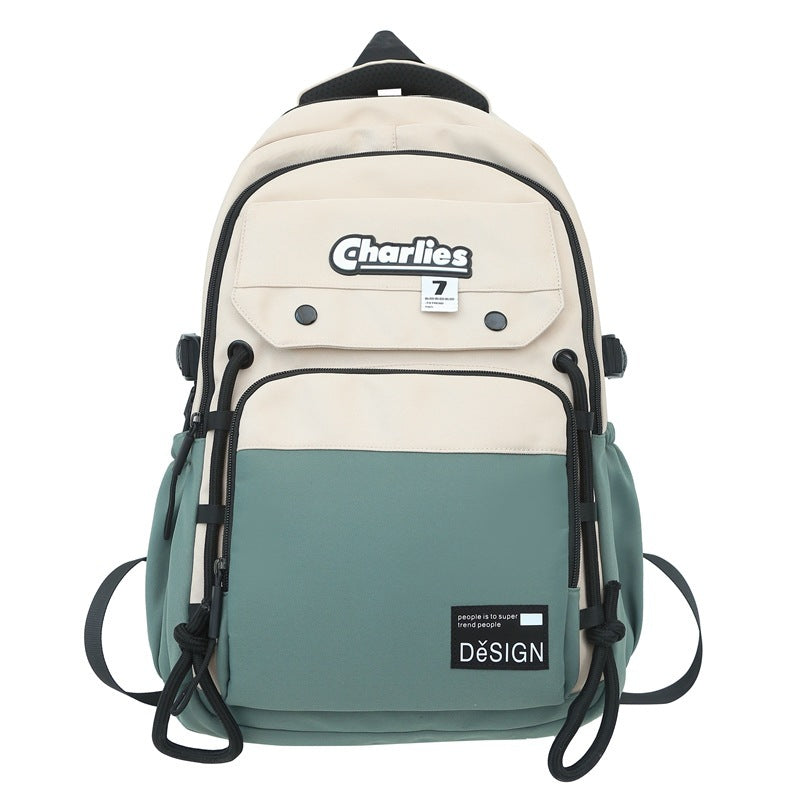 large nylon contrast backpack, view 9 - MRSLM