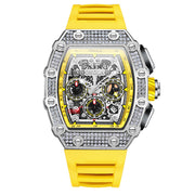 men's full diamond mechanical watch, view 11 - MRSLM
