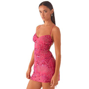 Women's sequin embroidered backless dress, view 5 - MRSLM