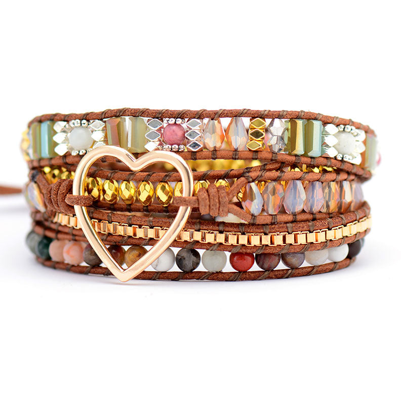 hand-woven leather wrap bracelet, view 2 - MRSLM