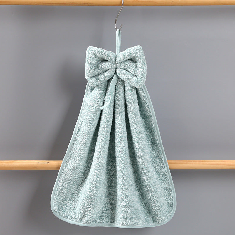 bowknot coral velvet hand towel, view 11 - MRSLM
