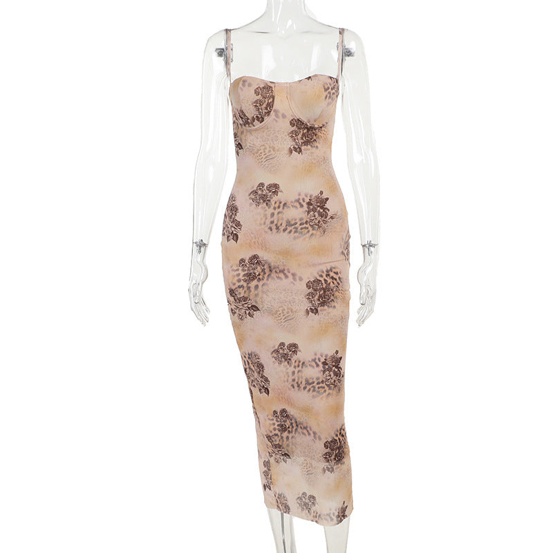 printed lace-up dress, view 7 - MRSLM