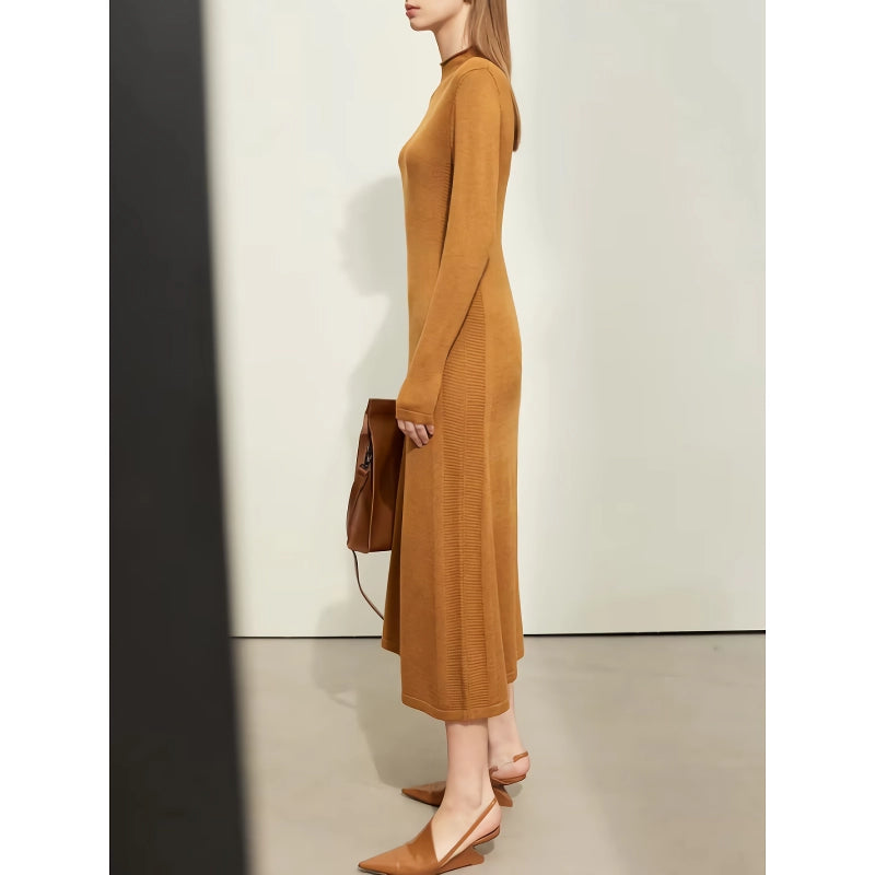 slim A-line knitted dress, view 6 - MRSLM