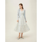 summer floral A-line midi dress, view 6 - MRSLM