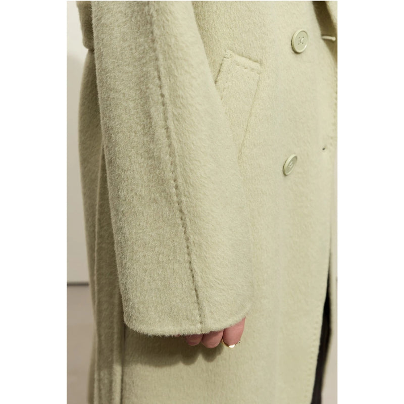 women's minimalist double-breasted wool coat, view 5 - MRSLM
