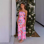 backless printed dress - MRSLM