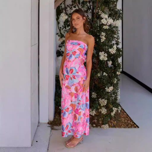 backless printed dress - MRSLM