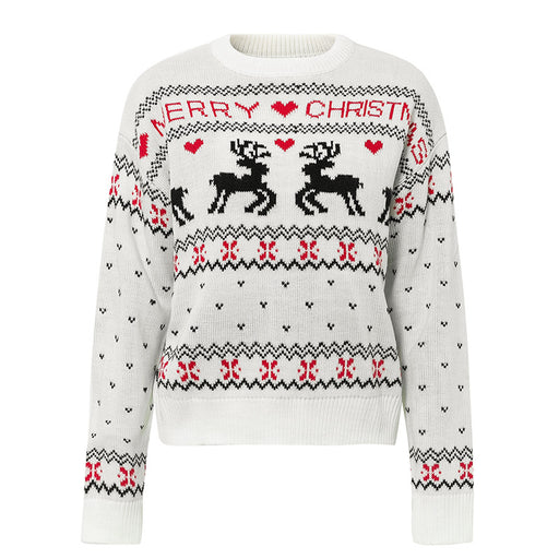 Women's elk heart Christmas knit sweater, view 11 - MRSLM