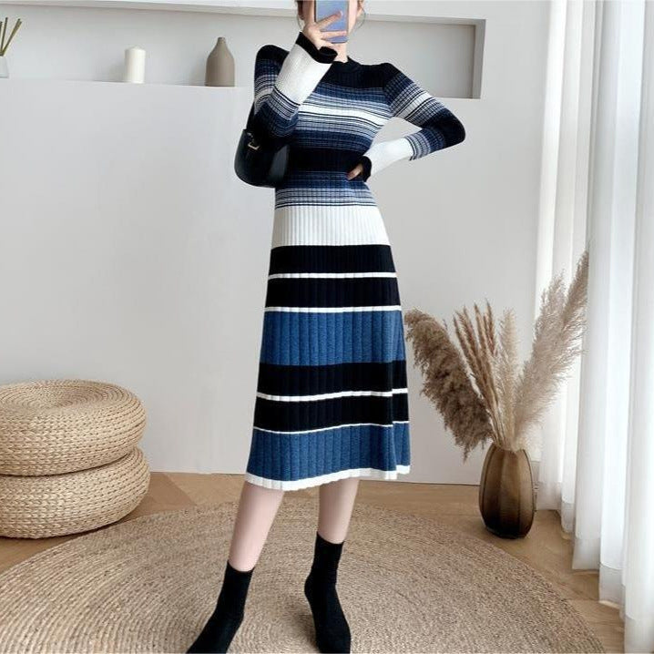 striped knitted dress, view 2 - MRSLM