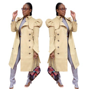 long belted trench coat in a plain color, view 2 - MRSLM
