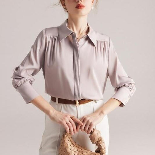 Long sleeve silk blouse for women - MRSLM