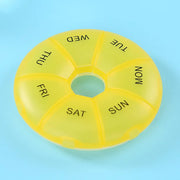 portable 7-day round pill case, view 2 - MRSLM