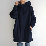 women's fuzzy full-zip long hoodie, view 11 - MRSLM