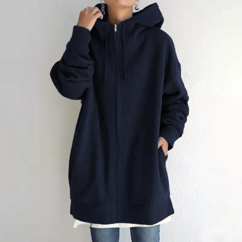 women's fuzzy full-zip long hoodie, view 11 - MRSLM