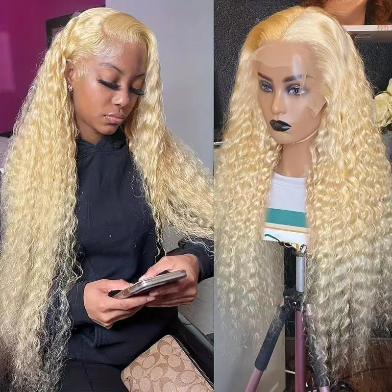 long curly front lace wig - MRSLM