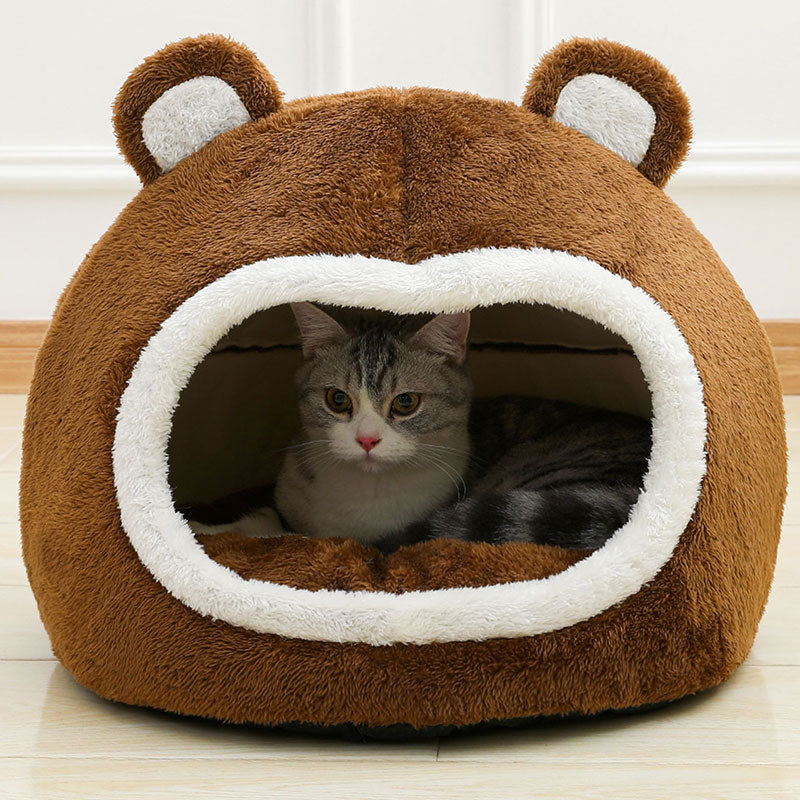 Cozy plush cat bed, view 2 - MRSLM
