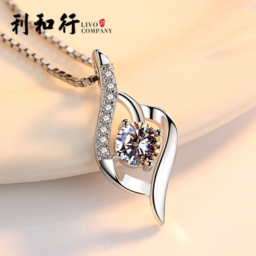 silver crystal pendant necklace - MRSLM
