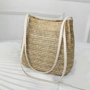 bohemian straw woven shoulder bag, view 4 - MRSLM