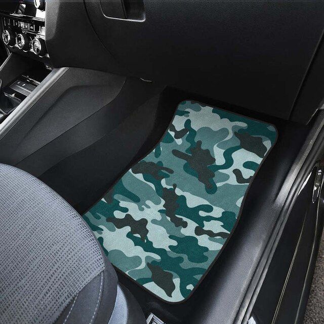 Forest green camouflage car floor mats - MRSLM