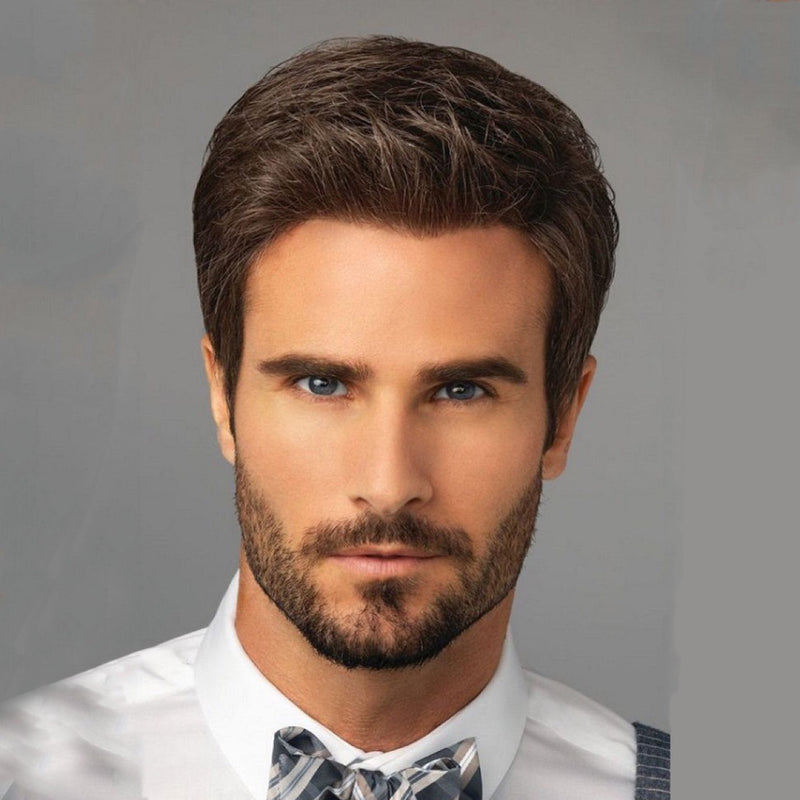 men's short straight brown wig - MRSLM