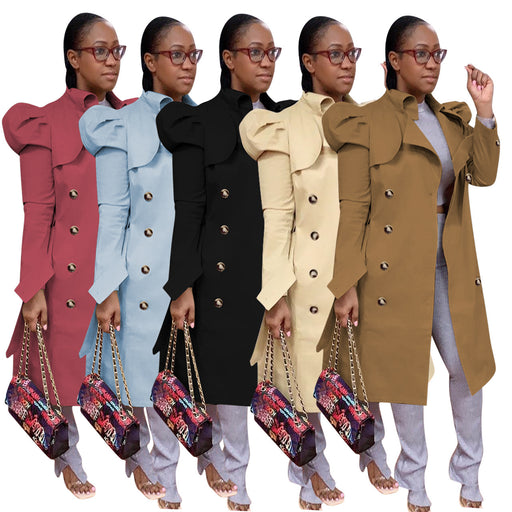 long belted trench coat in a plain color - MRSLM