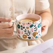 nordic painted flowers ceramic mug - MRSLM
