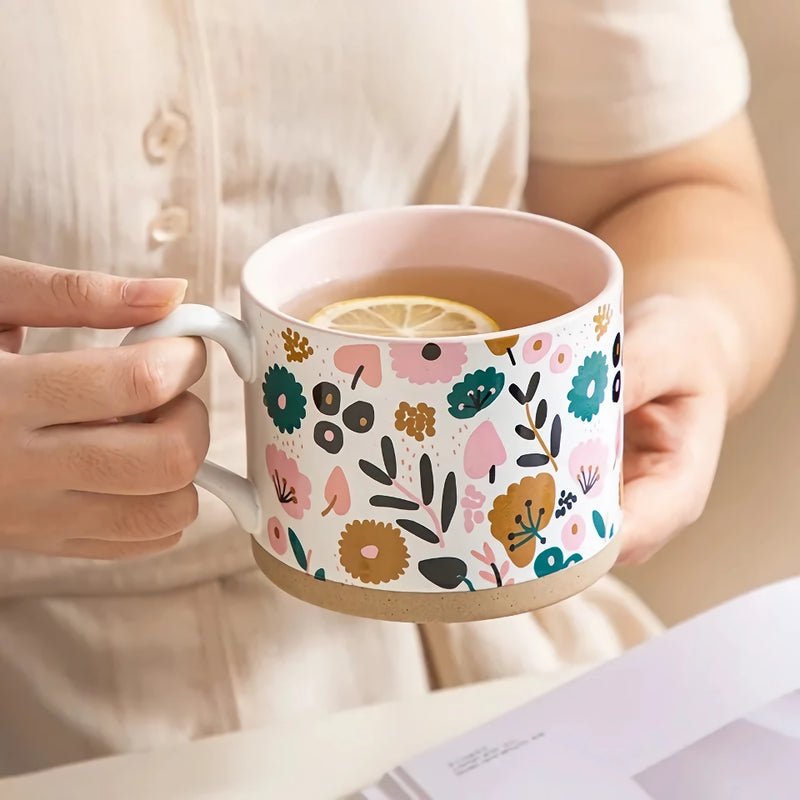 nordic painted flowers ceramic mug - MRSLM