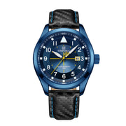 men's leather band quartz watch, view 6 - MRSLM