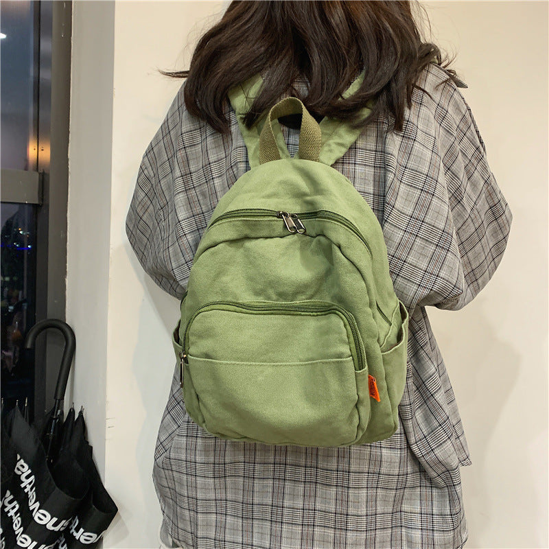 retro wash canvas backpack, view 3 - MRSLM