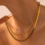 Double layer Cuban chain necklace, view 4 - MRSLM