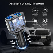 66W dual USB car fast charger with display, view 6 - MRSLM
