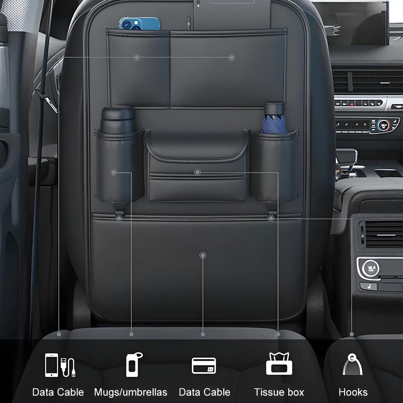6-pocket car seat back organizer, view 6 - MRSLM