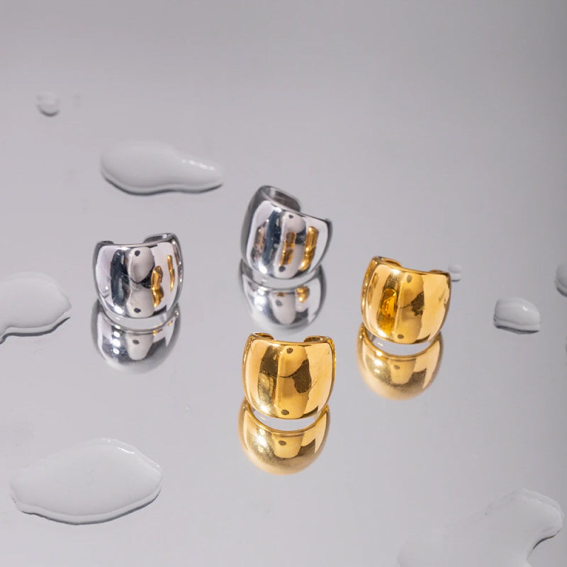 minimalist stainless steel clip-on ear clips, view 7 - MRSLM