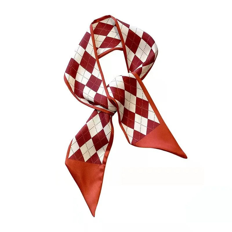 floral satin hair ribbon scarf, view 11 - MRSLM