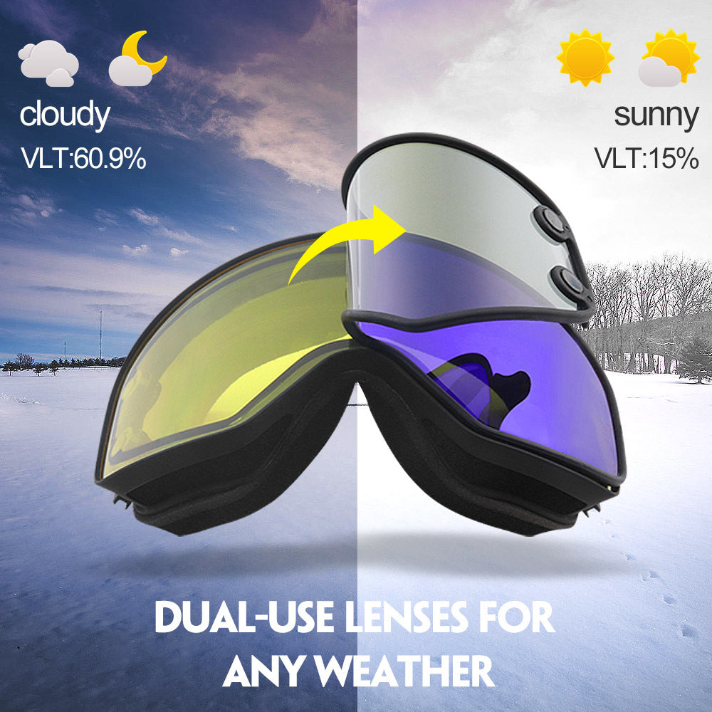 Magnetic Lens Night Vision Ski Goggles