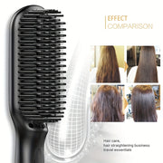 ceramic ionic hair straightener brush, view 3 - MRSLM