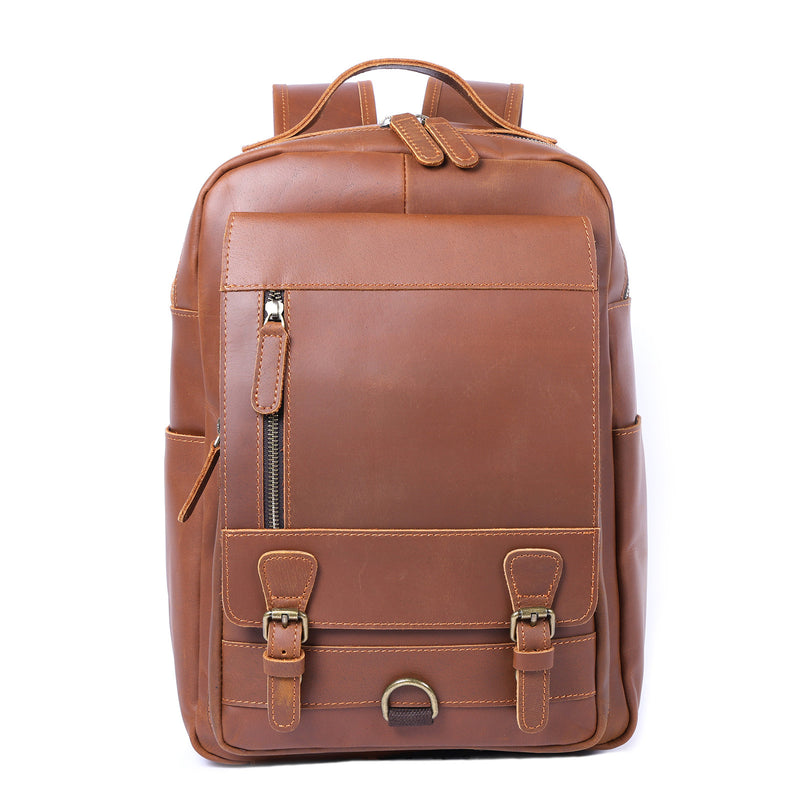 retro leather backpack, view 6 - MRSLM