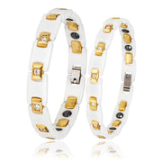 white ceramic zircon couple bracelet, view 4 - MRSLM