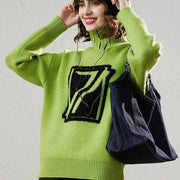 Women's thick color block sweater - MRSLM