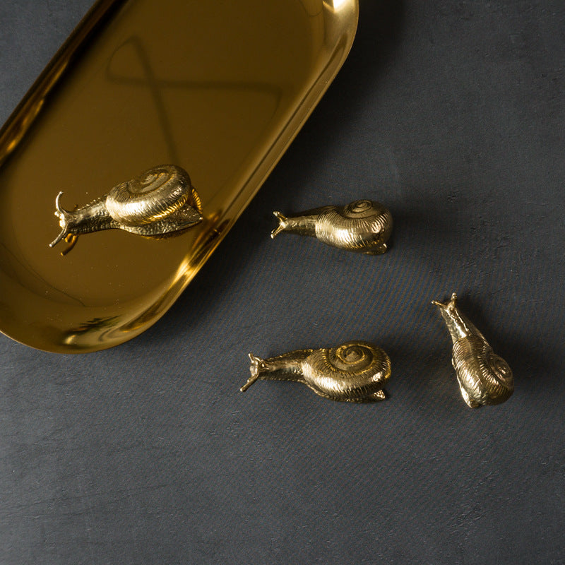 Retro snail brass cabinet handle, view 8 - MRSLM