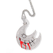 moon pendant hip hop necklace, view 4 - MRSLM