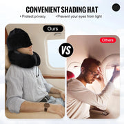 velvet memory foam travel pillow with hood, view 3 - MRSLM