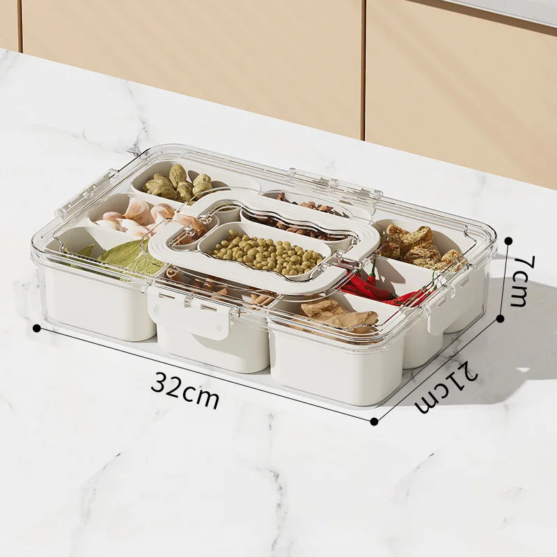 portable snack organizer box with compartments, view 2 - MRSLM